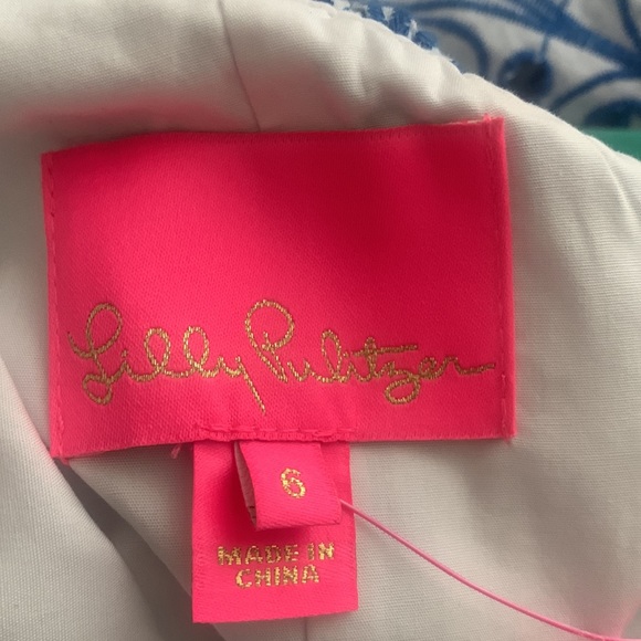 Lilly Pulitzer NWT Sundea One-Shoulder Eyelet Shift Dress - Blue Tang Hey Soleil - Picture 6 of 7